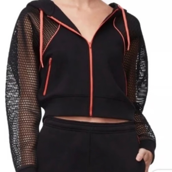 Good American Tops - Good American Mesh‎ Black Sweatshirt Size 3